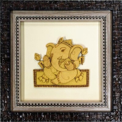 Lord Ganesh - 10&quot; x 10&quot; Wood work Photo Frame