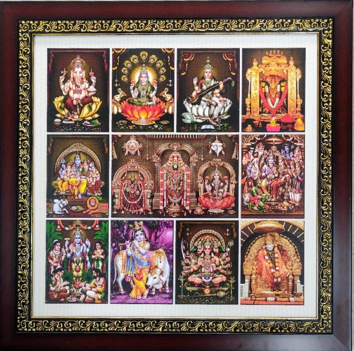 Hindu God images Photo Frame All in one - Square Size