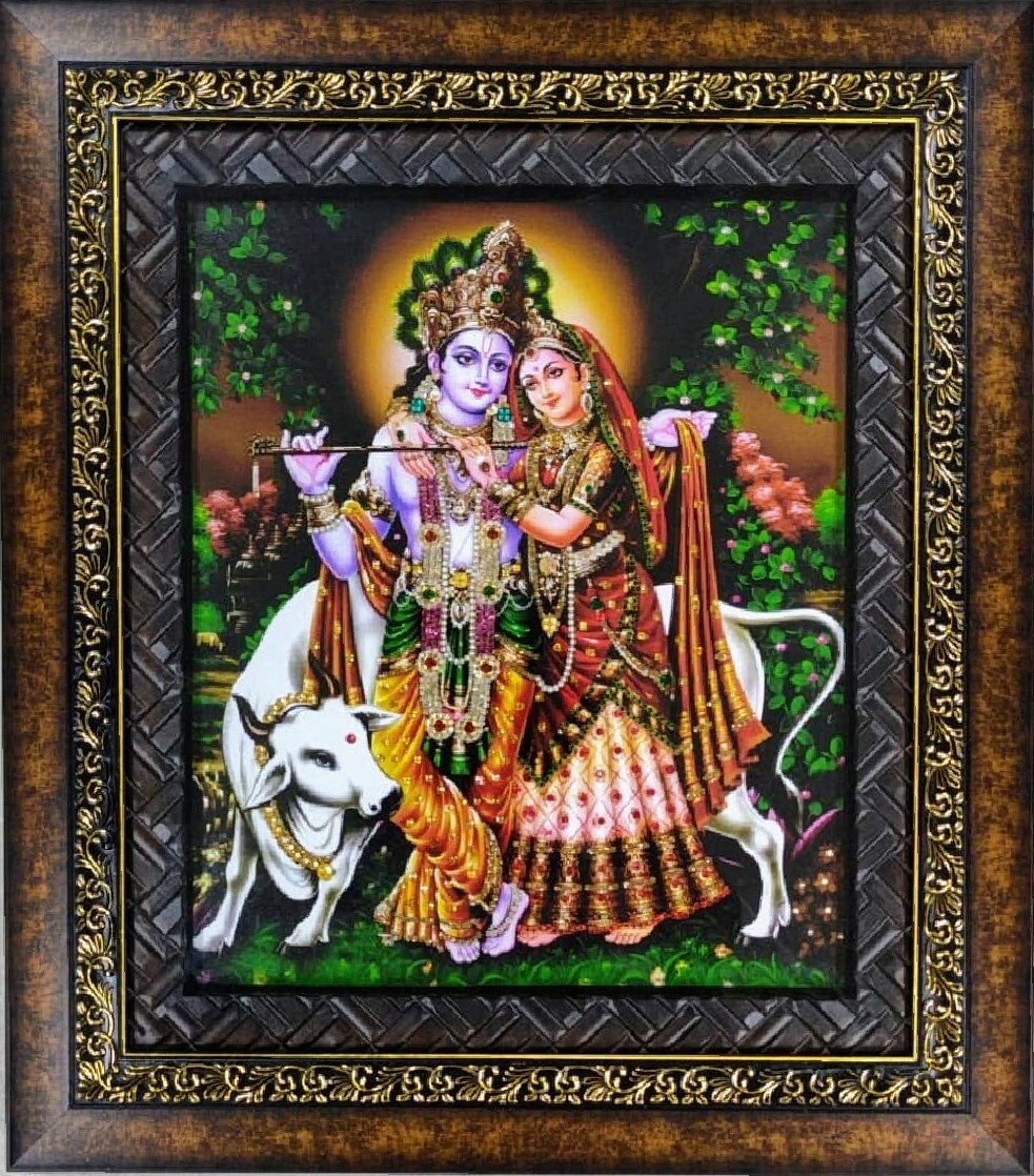 Lord Sri Krishna and Radha Devi - Double Photo Frame