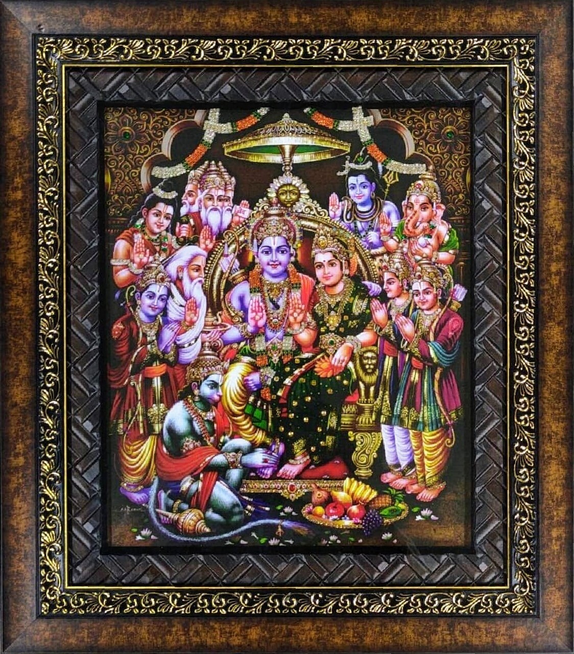 Lord Sri Rama Pattabhishekam - Double Photo Frame