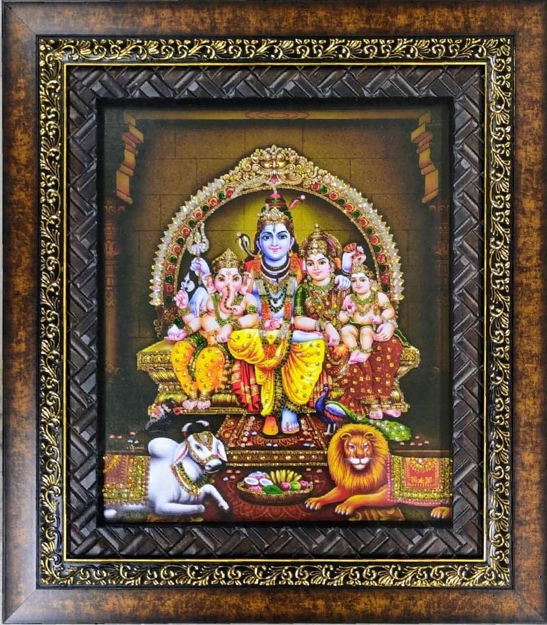 Lord Shiva and Goddess Parvati Devi - Double Photo Frame