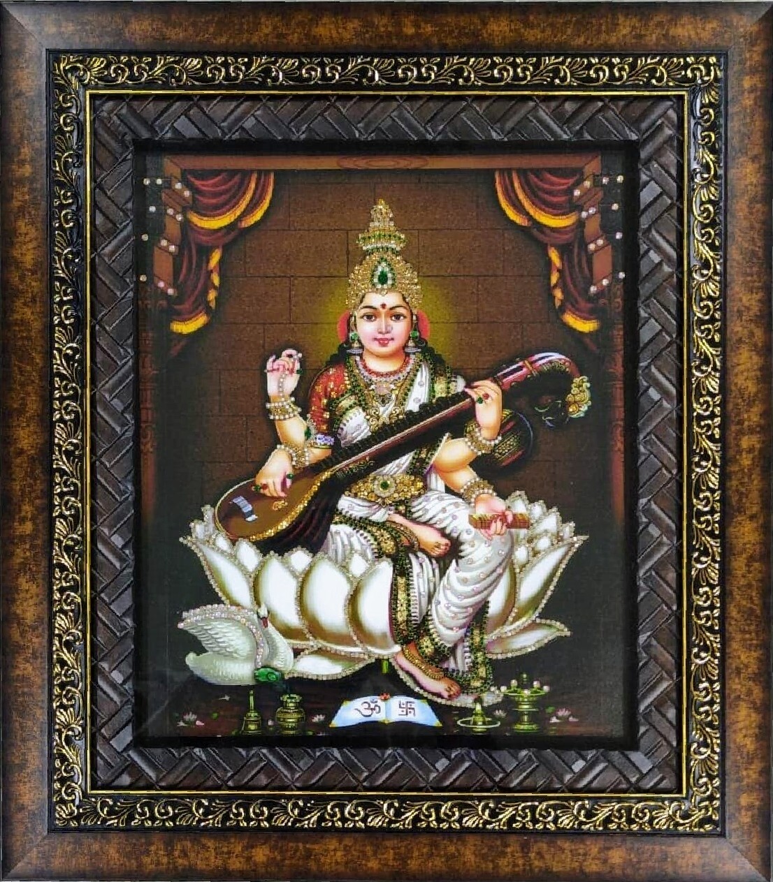 Goddess Saraswati Devi - Double Photo Frame