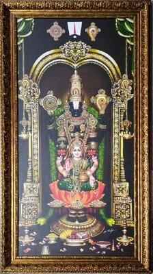 Lord Balaji &amp; Goddess Lakshmi 20&quot; x 40&quot; Photo Frame