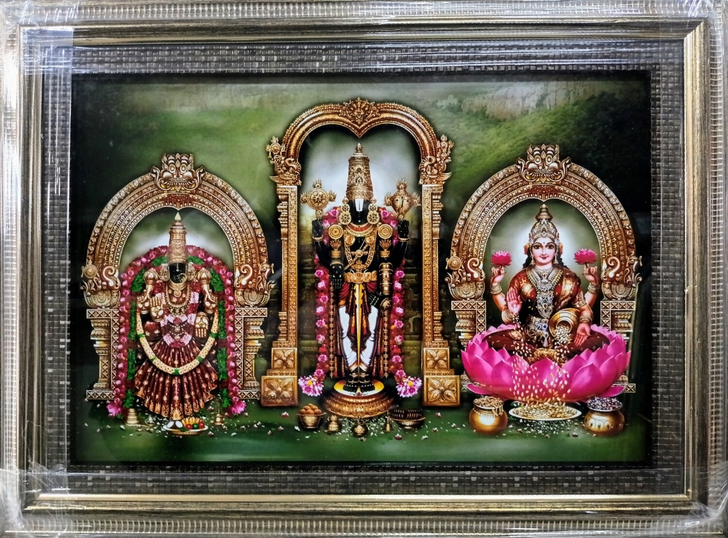 Lord Balaji with Goddess Lakshmi and Padmavathi Photoframe