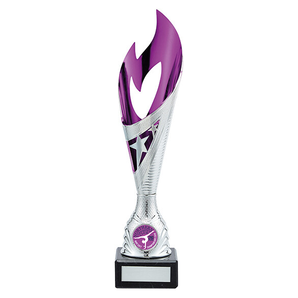 Inferno silver & purple finish cup