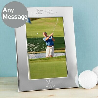 Personalised Golf 4x6 Silver Finish Photo Frame