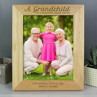 Personalised 'A Grandchild is a Blessing' 8x10 Wooden Photo Frame