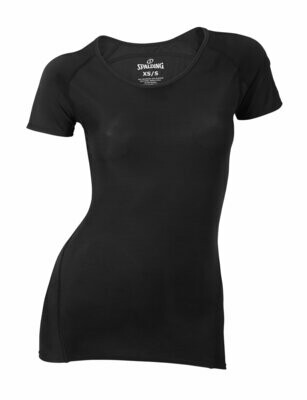 Ladies' Spalding Response Black Tee Base Layer - Extra Small/Small