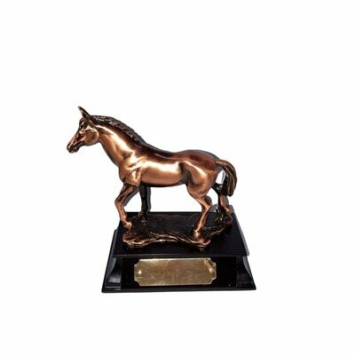 Bronze finish standing horse