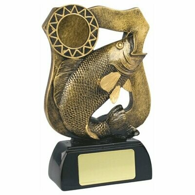 Fish in shield design resin award