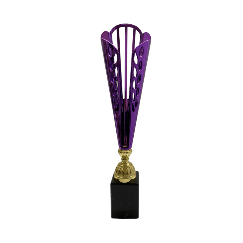 PURPLE CUP ON A BLACK MARBLE BASE