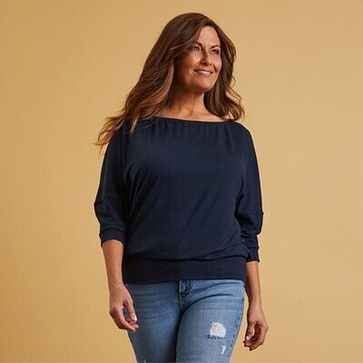 Navy Blue Slouch Top