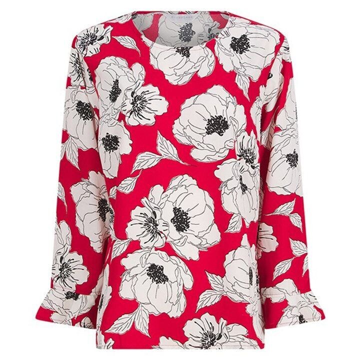 Poppy Print Red Top