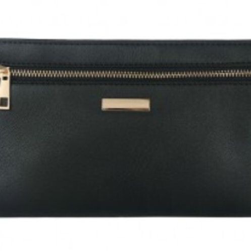 Double Zip Clutch Bag, Colour: Black