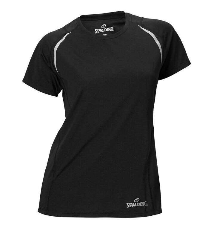 LADIES SPALDING ENDURANCE BLACK SHORT SLEEVE TEE - MEDIUM