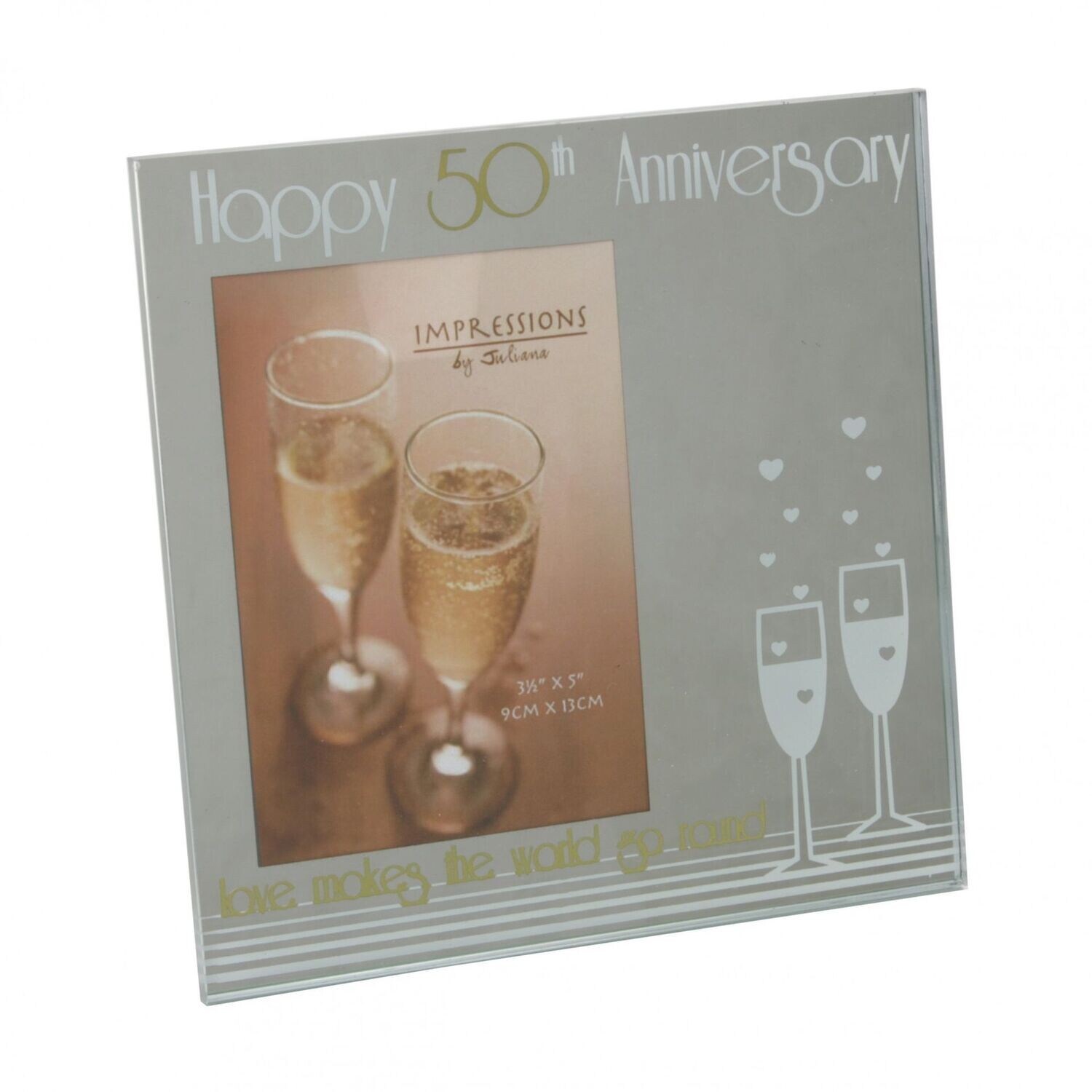 50th Wedding Anniversary glass photo frame