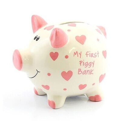 CHILDRENS MY FIRST PIGGY BANK (PINK)