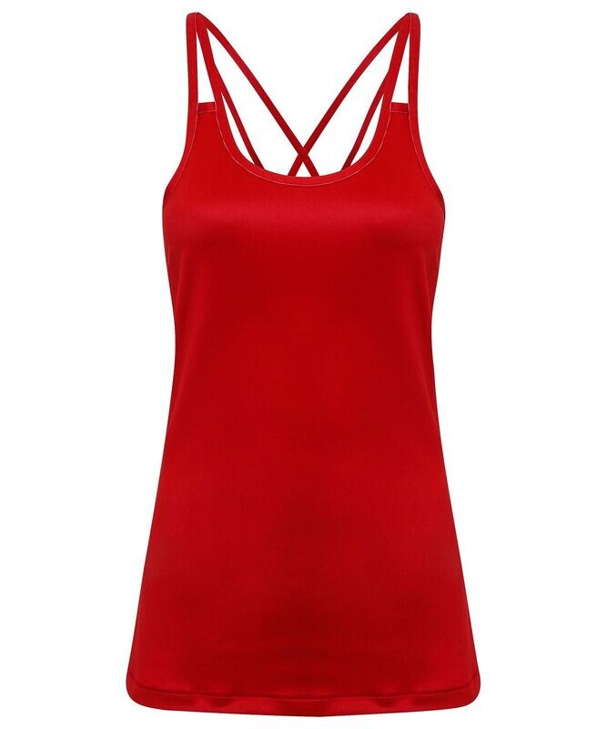 Ladies TriDri® 'laser cut' spaghetti strap vest  - LARGE ONLY