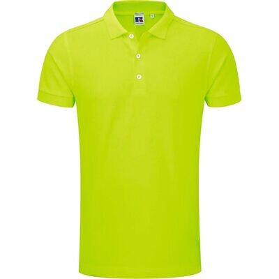 Mens Russell Short Sleeve Stretch Pique Polo Shirt