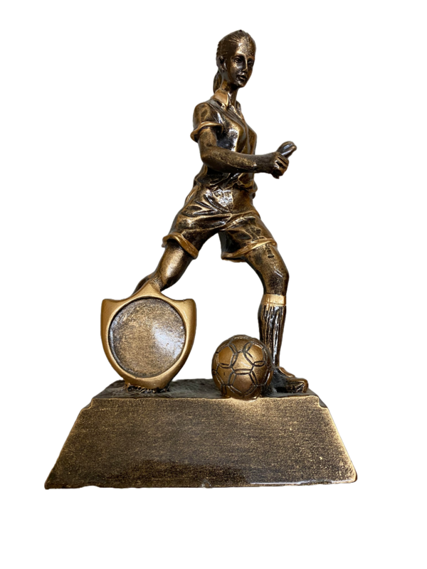 Lady resin footballer