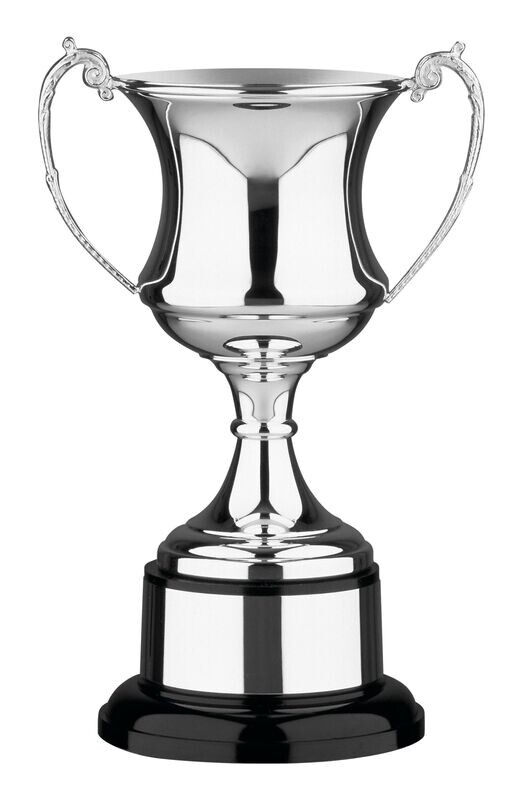 English silver plated cup with full plinth band