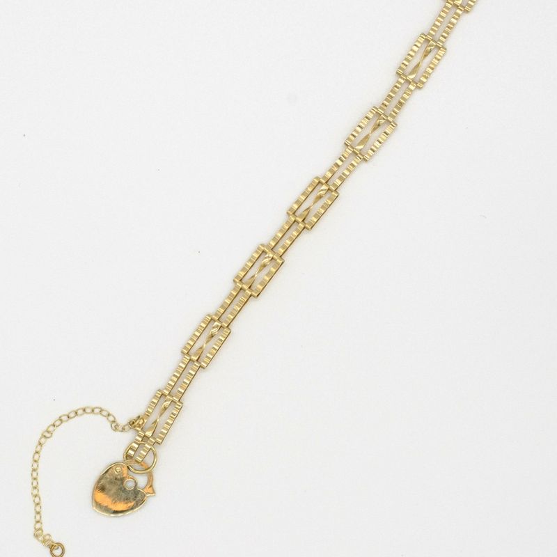 9ct yellow gold 3 bar gate bracelet