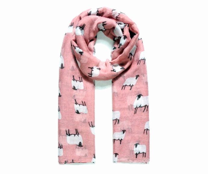 Pink Baa Baa Sheepy Print Scarf