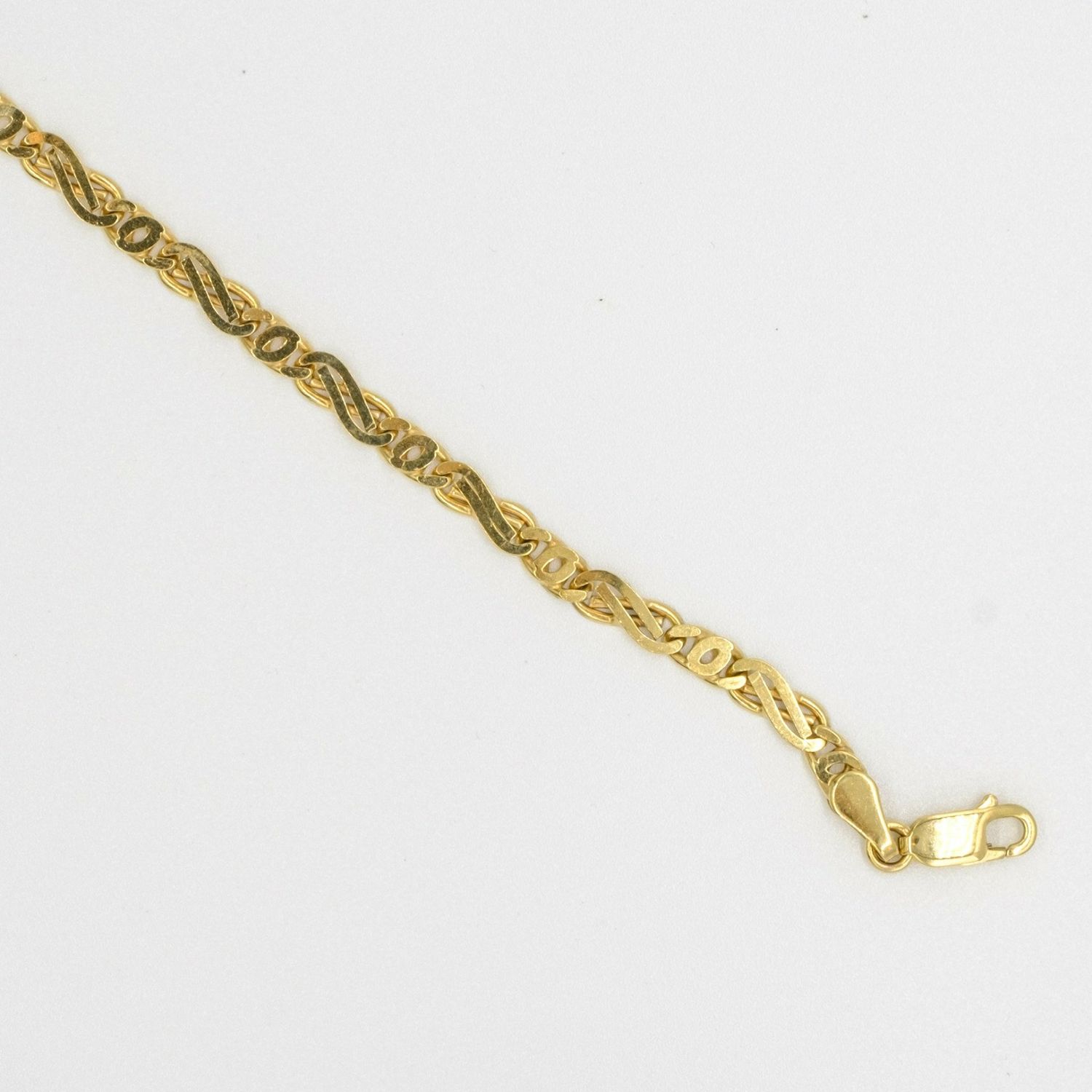 9ct yellow gold fancy filed curb design bracelet