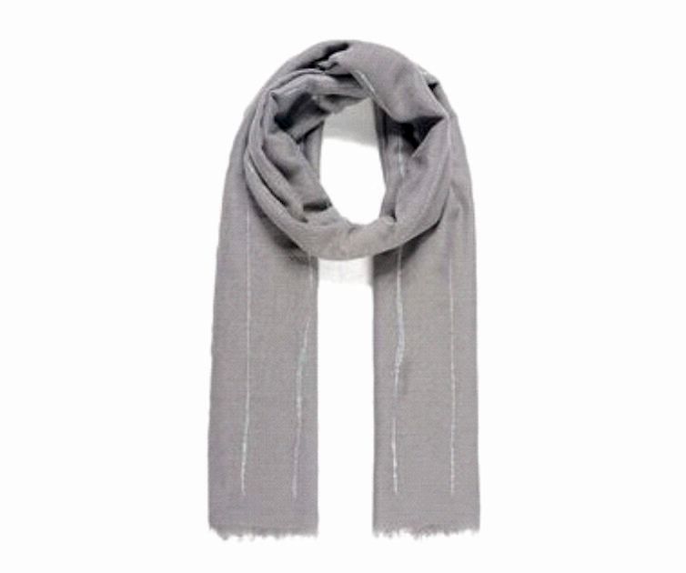 Grey Abstract Line Glitter Scarf