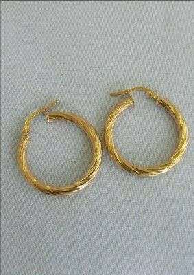 Twisted Hoop 9CT Gold Earrings