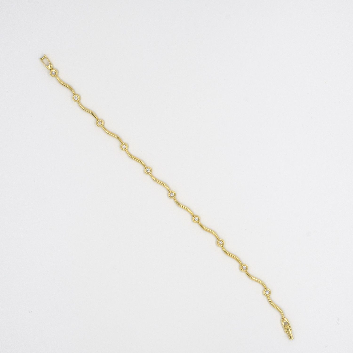 Diamond Set  Wave Design 18ct yellow gold Bracelet