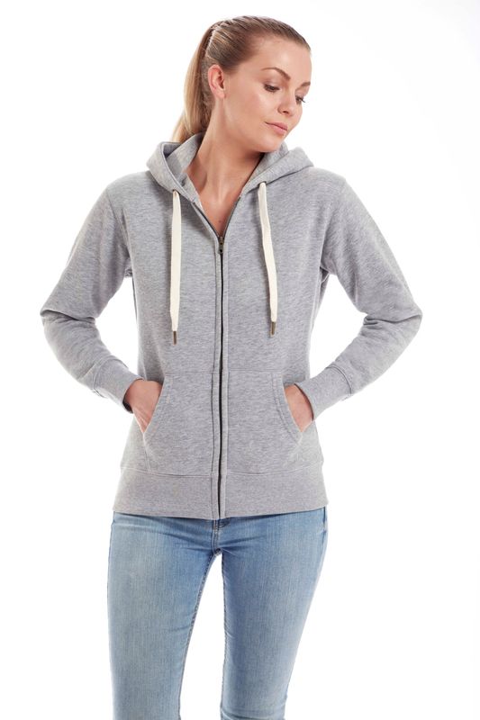 Women's Superstar Zip Through Heather Grey Hoodie
