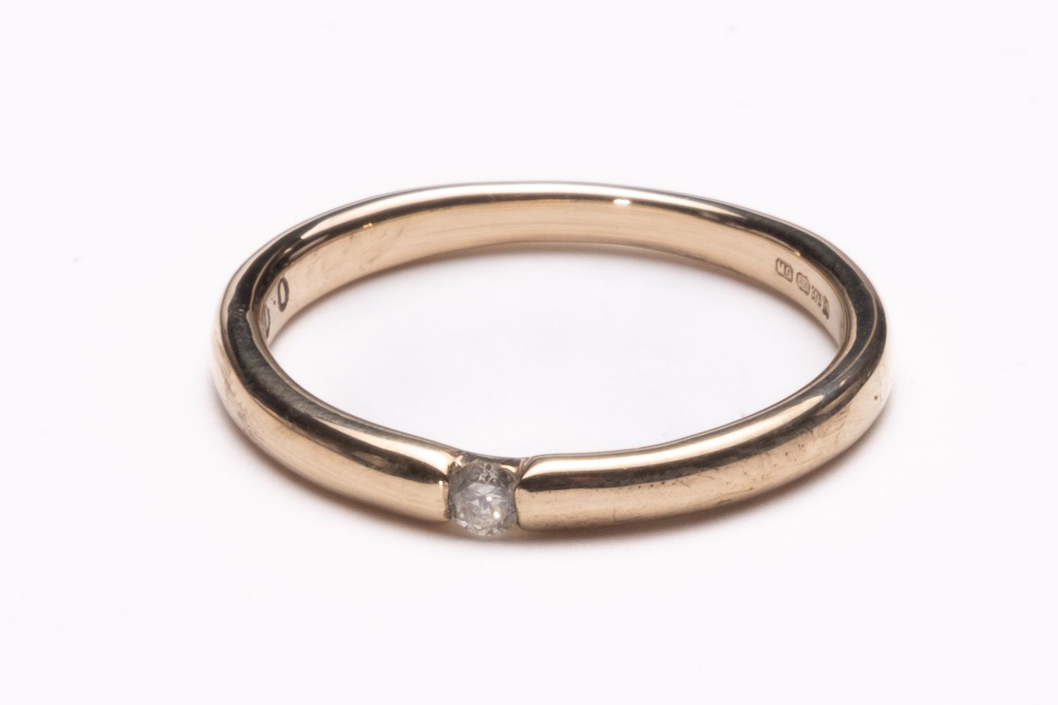 Diamond Solitaire Ring Set In 9ct Yellow Gold