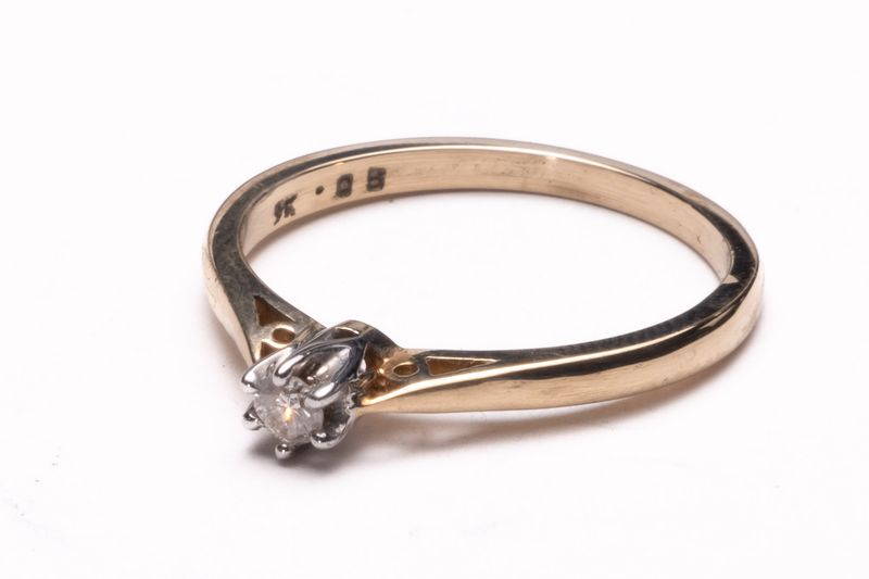 Diamond Traditional Claw Set Solitaire Ring In 9ct gold.