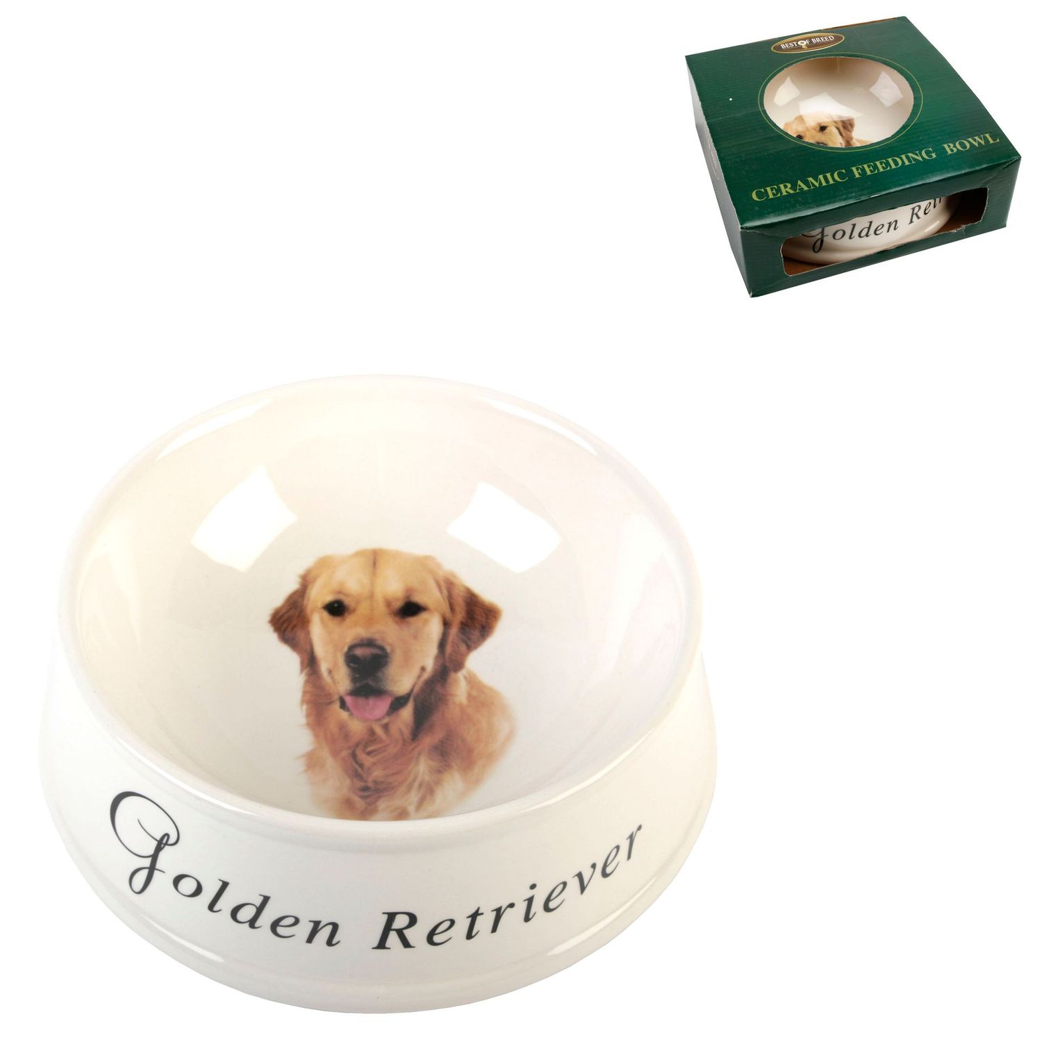 Golden Retriever Ceramic Dog Bowl