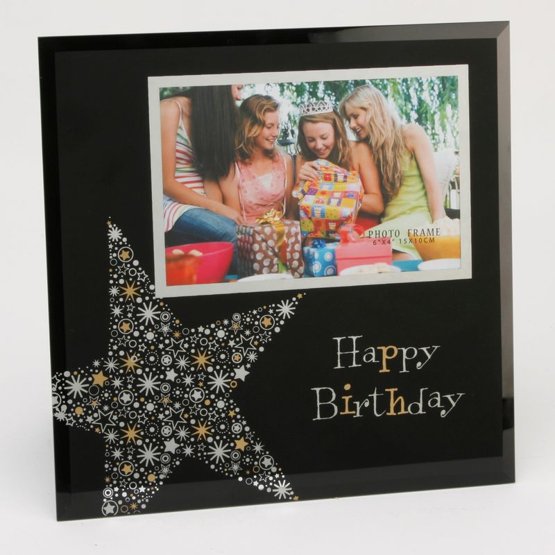 Happy Birthday Glass Photo Frame