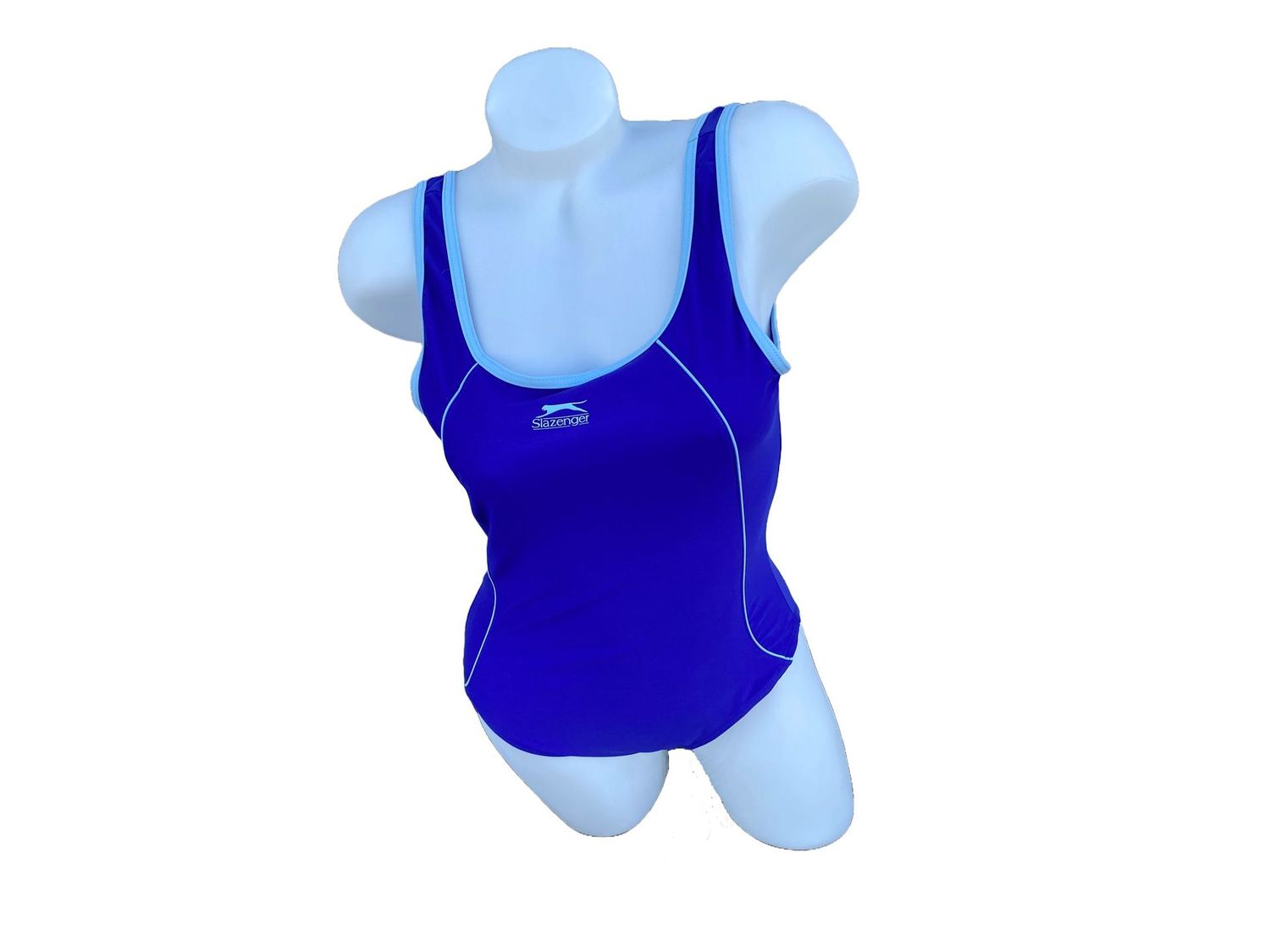 Slazenger Royal Blue & Sky Blue Trim Swimming Costume