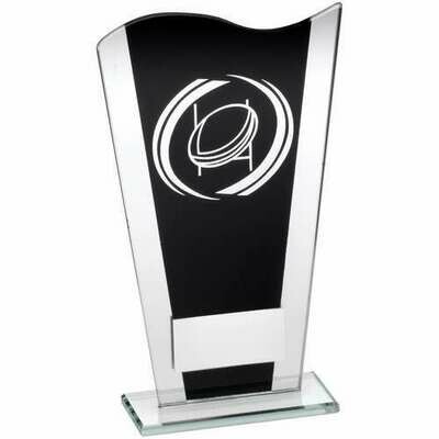 Rugby Black and Silver Glass Award