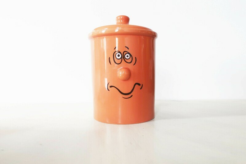Orange 80's large funny cookie jar