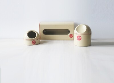 1970s Makio Hasuike for Avon plastic bathroom set Gedy