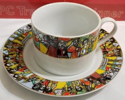 Ethiopian Traditional Coffee Cups - Traditional Design - 6 Caps and 6 Saucers 12 PCS | Queen of Sheba