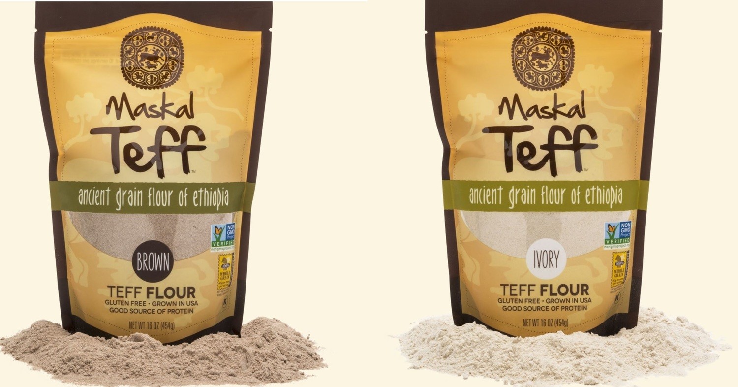 Teff Flour 0.4 KG pack sold 6 packs - 2.4 KG ሰርገኛ ወይም ቀይ ጤፍ