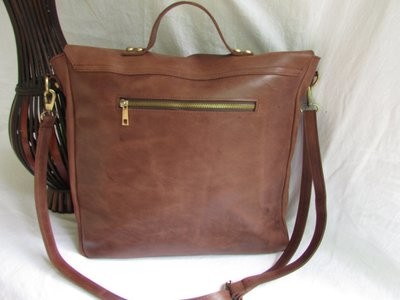 Brown leather laptop bag for men