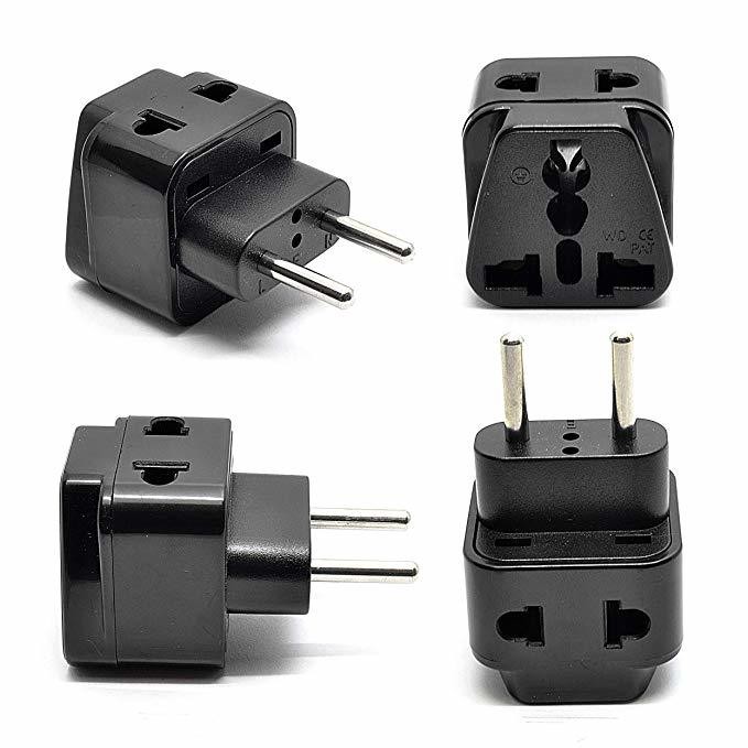 Power Plug Adapter Works in Ethiopia- 4 Pack, Black