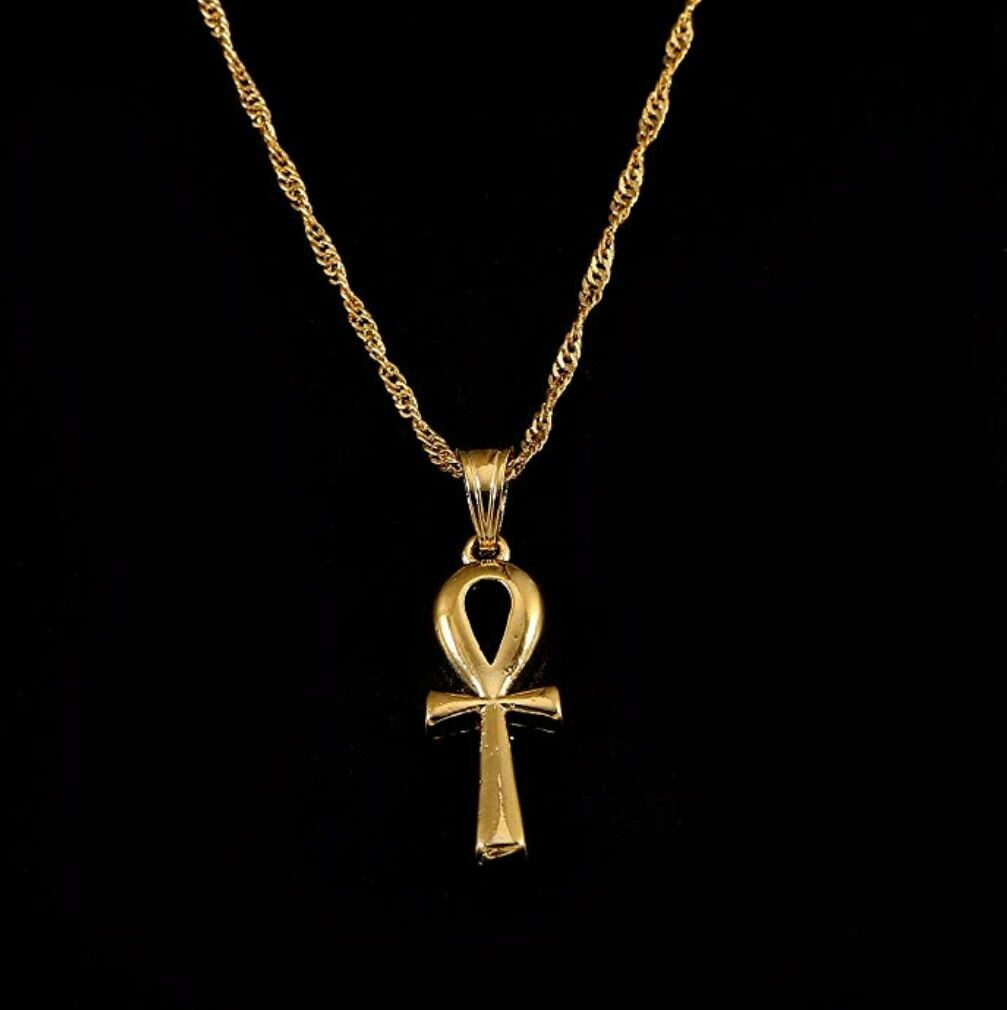 የ"ቶ" ፊደል ቅርፀ መስቀል ሚስጥር Gold Plated Filled Ethiopian Cross Pendant Necklaces Chain