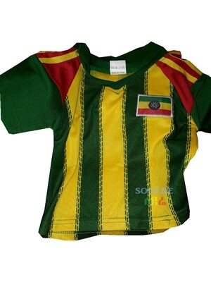የኢትዮጵያ ማልያ ለልጆች እጅጌ ጉርድ ቲሸርት  Ethiopian National Team T-shirt for Kids