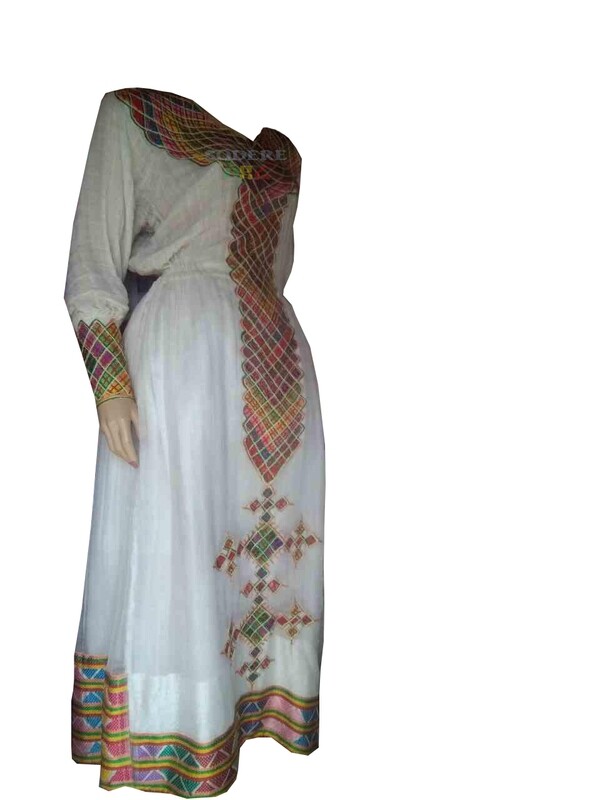 ረዘም  ያለ የሀበሻ ቀሚስ  Ethiopian Traditional Long Dress