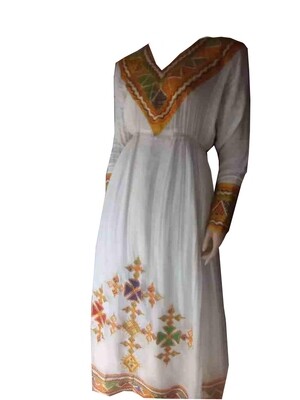 ረዘም  ያለ የሀበሻ ቀሚስ  Ethiopian Traditional Long Dress