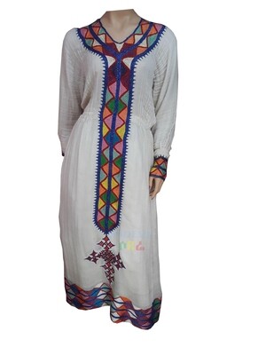 ረዘም ያለ የሀበሻ ቀሚስ  Ethiopian Traditional Long Dress