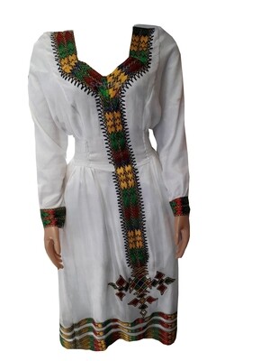 አጓጉል የሀበሻ ልብስ Ethiopian Traditional Midi Dress